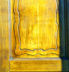 Image showing  lombardy   abstract    knocker in a  door curch   italy   cross