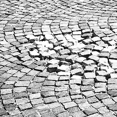 Image showing  cracked  step   brick in  italy old wall and texture material t