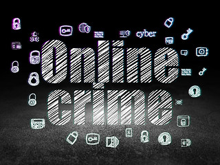 Image showing Security concept: Online Crime in grunge dark room
