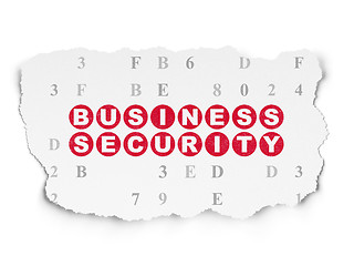 Image showing Protection concept: Business Security on Torn Paper background