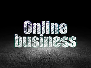 Image showing Business concept: Online Business in grunge dark room