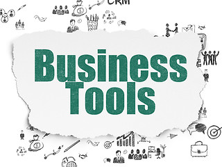 Image showing Finance concept: Business Tools on Torn Paper background