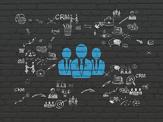 Image showing Finance concept: Business People on wall background