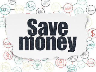 Image showing Banking concept: Save Money on Torn Paper background