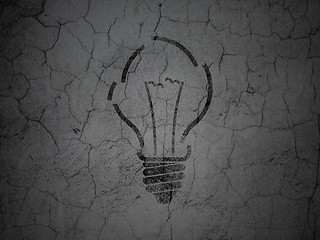 Image showing Business concept: Light Bulb on grunge wall background