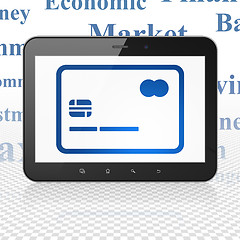 Image showing Banking concept: Tablet Computer with Credit Card on display