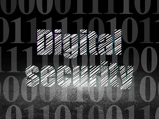 Image showing Protection concept: Digital Security in grunge dark room