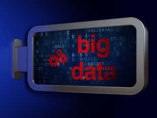 Image showing Data concept: Big Data and Gears on billboard background