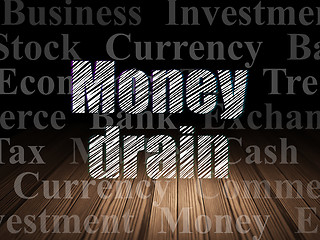 Image showing Money concept: Money Drain in grunge dark room