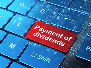 Image showing Currency concept: Payment Of Dividends on computer keyboard background