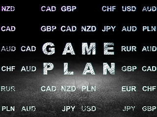 Image showing Finance concept: Game Plan in grunge dark room