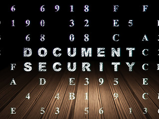 Image showing Safety concept: Document Security in grunge dark room