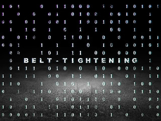 Image showing Finance concept: Belt-tightening in grunge dark room