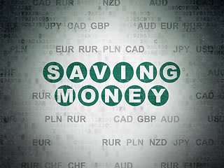 Image showing Finance concept: Saving Money on Digital Paper background