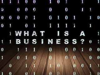 Image showing Business concept: What is a Business? in grunge dark room