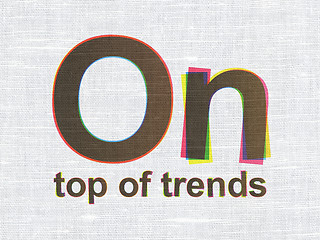 Image showing Finance concept: On Top of trends on fabric texture background