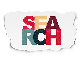 Image showing Web development concept: Search on Torn Paper background