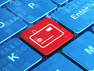 Image showing Banking concept: Credit Card on computer keyboard background