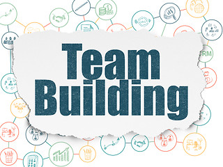 Image showing Business concept: Team Building on Torn Paper background