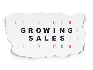 Image showing Business concept: Growing Sales on Torn Paper background