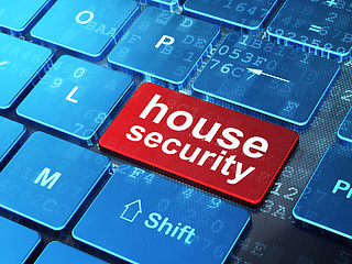 Image showing Safety concept: House Security on computer keyboard background