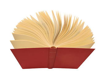 Image showing Open red book isolated