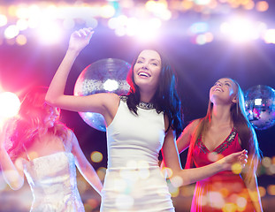 Image showing happy women dancing at night club