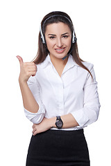 Image showing Support phone operator in headset