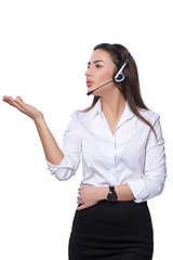 Image showing Support phone operator in headset