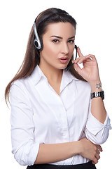 Image showing Support phone operator in headset