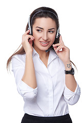 Image showing Support phone operator in headset