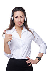 Image showing Support phone operator in headset