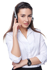 Image showing Support phone operator in headset