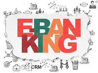 Image showing Business concept: E-Banking on Torn Paper background