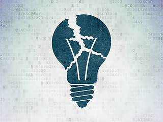 Image showing Finance concept: Light Bulb on Digital Paper background