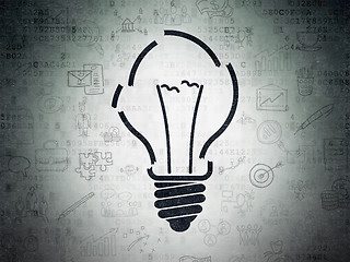 Image showing Business concept: Light Bulb on Digital Paper background