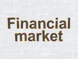 Image showing Currency concept: Financial Market on fabric texture background