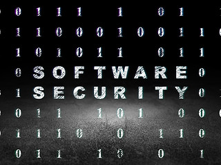 Image showing Protection concept: Software Security in grunge dark room