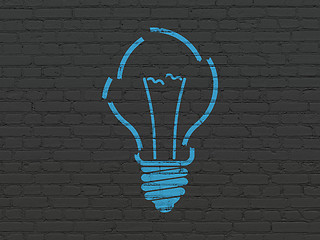 Image showing Business concept: Light Bulb on wall background