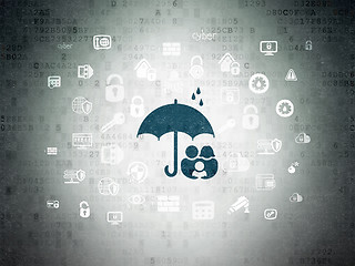 Image showing Security concept: Family And Umbrella on Digital Paper background