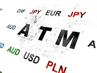 Image showing Currency concept: ATM on Digital background