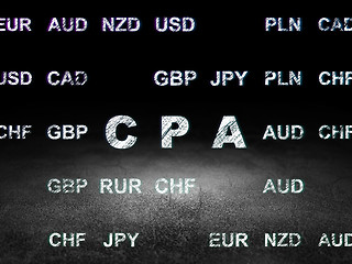 Image showing Business concept: CPA in grunge dark room
