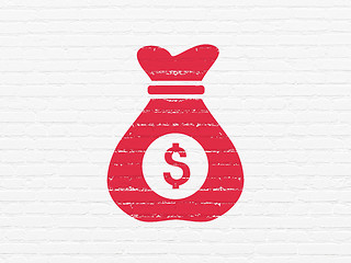 Image showing Business concept: Money Bag on wall background