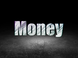 Image showing Business concept: Money in grunge dark room