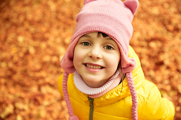 Image showing happy little girl in autumn park