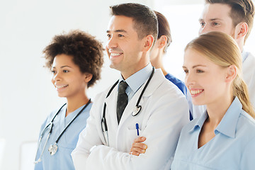 Image showing group of happy doctors at hospital