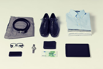 Image showing close up of formal clothes and personal stuff