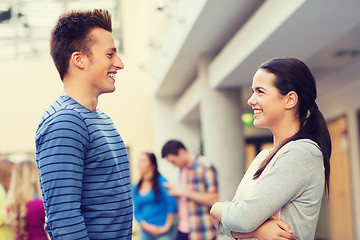 Image showing group of smiling students outdoors