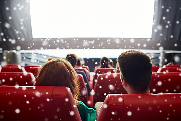 Image showing couple watching movie in theater or cinema