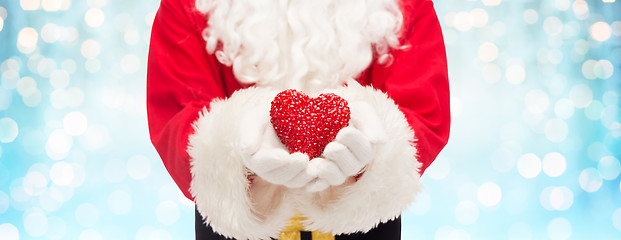 Image showing close up of santa claus with heart shape